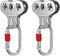Zipline Pulley with Carabiner and Handle | 304 Stainless Steel Tandem Speed Double Pulley for 1/4 5/16 3/8 Cable