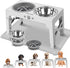 Elevated Dog Bowls, Feeder with 2 Stainless Steel Bowls & 1 Slow Feeder, Adjustable Height Stand