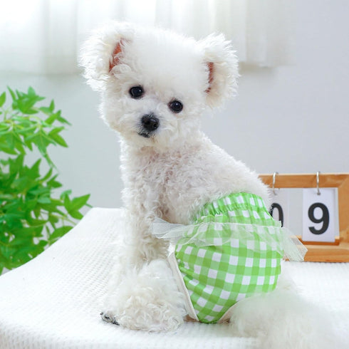 Generic Washable Dog Diapers Female Puppy Diapers with Adjustable Elastic Waistline for Female Dog or Cat Lace
