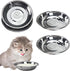 4 Pcs Stainless Steel Cat Bowls, 7.1 Inches Metal Cat Food Bowls, Whisker Fatigue Shallow Dish, Elevated Food Bowls for