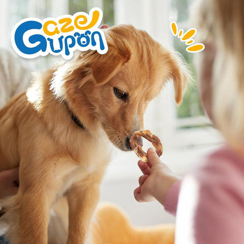 gazeupon Dog Treats, Chicken Wrapped Meat Ring, Made with Real Chicken and Beef, Healthy Dog Chews for Large Breed