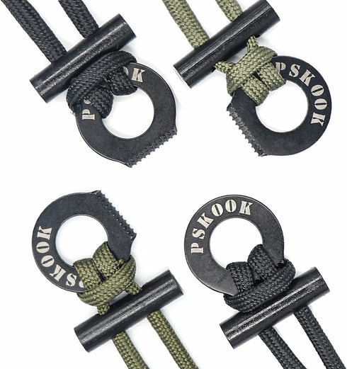 PSKOOK Survival Paracord Necklace with Flint and Steel, Fire Starter Necklace for Camping, Hiking, and Backpacking