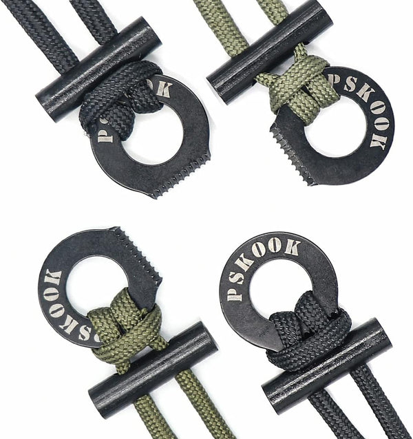 PSKOOK Survival Paracord Necklace with Flint and Steel, Fire Starter Necklace for Camping, Hiking, and Backpacking