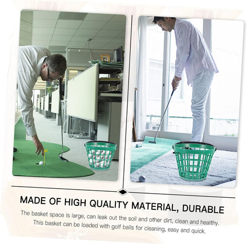 1pc Garneck Golf Basket bucket with handle Golfball Container with Handle accessories gadgets for kids holder driving