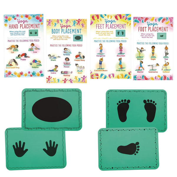 Really Good Stuff Mini Yoga Mats and Poster Set