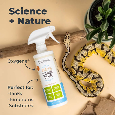 Oxyfresh Premium Terrarium Cleaner – Professional Amphibian & Reptile Smell Eliminator, Streak Free Glass