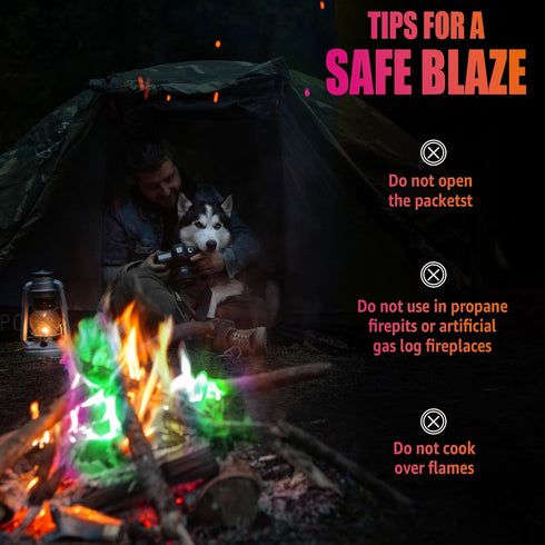 Magic Campfire Fire Color Changing Packets, Bonfire Color Packets, Fire Color Packets for Campfire (5 Pack)