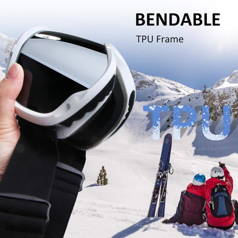 Ski Goggles for Men and Women, OTG Snow Sport Goggles for Youth and Adults, Snowboard Goggles