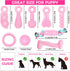 Puppy Toys, 9 Pack Chew Toys for Teething, Cute Pink Soft Durable Interactive Toys for Small Dogs