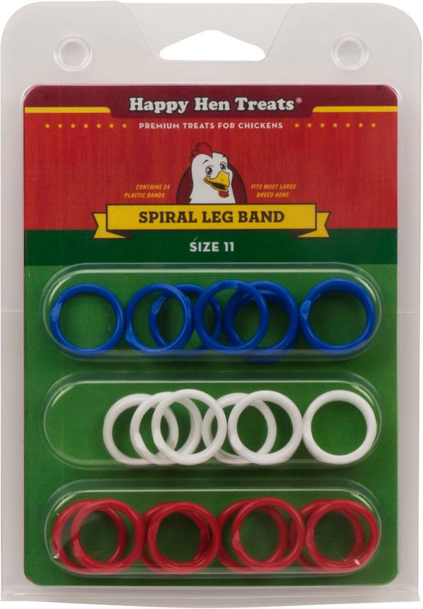Happy Hen Treats Spiral Leg Bands for Pets, Size 11