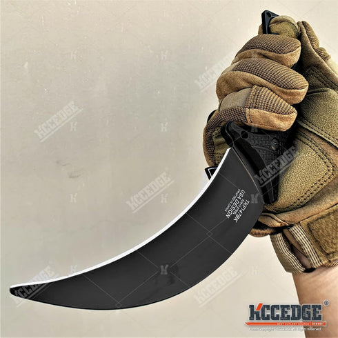 Tactical Knife, Hunting Knife, Survival Karambit Fixed Blade Knife, Razor Sharp Edge Camping Gear, 82422 (Black)