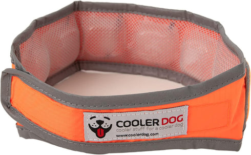 Hi-Vis Dog Cooling Collar, Orange Reflective Re-Freezable Ice Collar (Medium)
