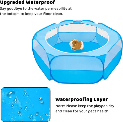 Amakunft Small Animal Pop-Up Playpen with Mesh Cover, 47'' x 23.6'' x 15'' Chicken Brooder Box for Guinea Pigs, Rabbits.