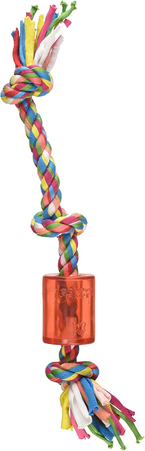 TPR Squeaky Cloth Rope 10-Inch, Small Mammoth