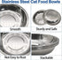 kathson 8 Pcs Stainless Steel Cat Food Bowls, Replacement Whisker Relief Metal Dishes, Shallow Wide Cat&Dog Bowls (7.00