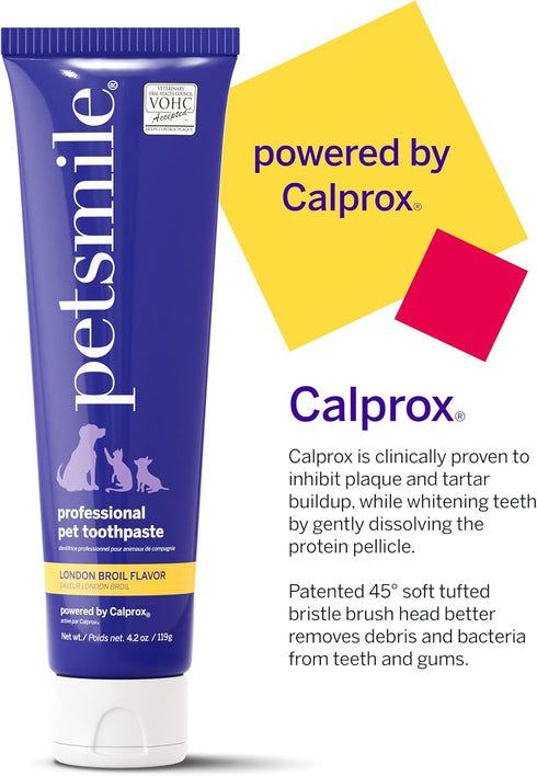4.2 Oz) Petsmile Professional Pet Toothpaste for Cats & Dogs - VOHC Accepted Toothpaste - Clinically Proven to Control