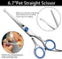 Dog Scissors for Grooming with Safety Round Tip, Professional Dog Grooming Kit, Includes Thinning, Curved, Straight
