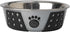 PetRageous 13097 Fiji Stainless Steel Non-Slip Dog Bowl 1.75-Cup Capacity, 5.5-inch Diameter, Light Grey and Black