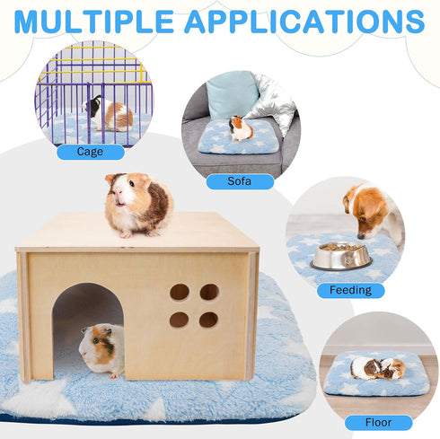 2 Pack Chinchilla,Washable 12"x12" Homimp Guinea Pig Bed, Waterproof Reusable Small Animal Bed,Super Absorbent Pee Pad
