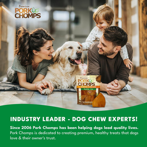 10 Count Pork Chomps Roasted Pork Skin Dog Chews, Ear Shapes
