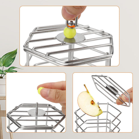 Hypeety Parrot Foraging Feeder, Stainless Steel, 4.09 x 4.09 x 3.85 in, Bird-safe, Dishwasher Safe, Filled with Nuts,
