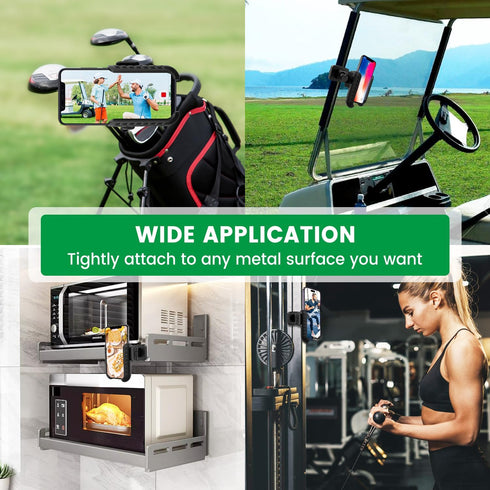 Golf Cart Phone Mount Holder - Compatible with iPhone, Galaxy, Google Pixel, Ultra Strength Magnetic Caddy