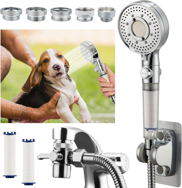 Klleyna Filter Dog Shower-Attachment for Bathtub-Faucet - ON/OFF Shower Head Attaches to