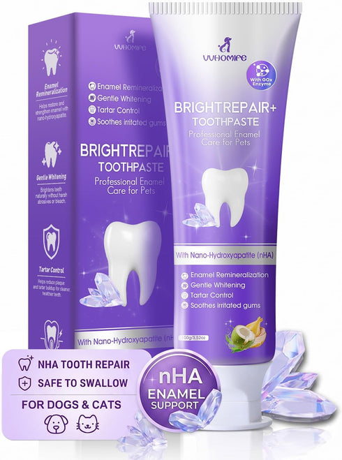 6% nHA Pet Dual-Enzymatic Toothpaste, Sensitive Teeth Care for Dogs & Cats,