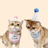 KOOBURS Set Cute Pet Birthday Costume Bandana Scarf Bib and Hat for Cat Small Dog, Cat Birthday Decorations Outfits