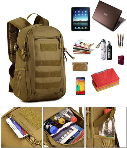 HUNTVP 10L/20L Mini Daypack Military MOLLE Backpack Rucksack for Tactical Assault, Hunting, Camping, Trekking