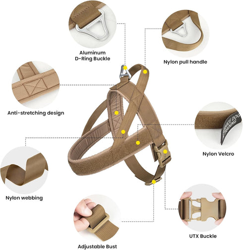 EXCELLENT ELITE SPANKER No Pull Dog Harness Padded Military Patrol Vest Adjustable Nylon Small Service Walking Harness