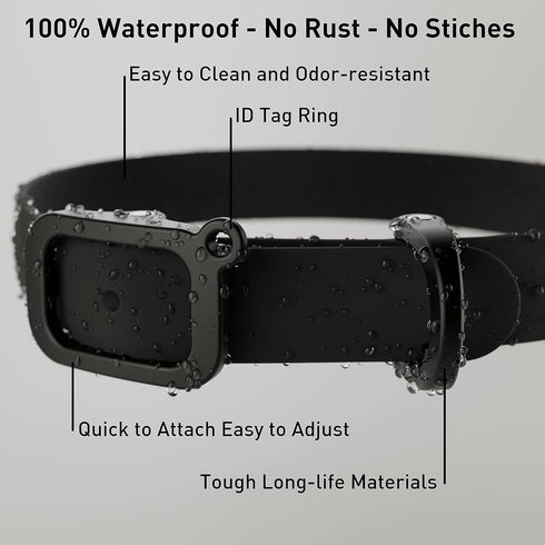 Waterproof and Durable Dog Collar - Comfortable, Soft, Lightweight Adjustable Collar for Active Dogs (XSmall, Black