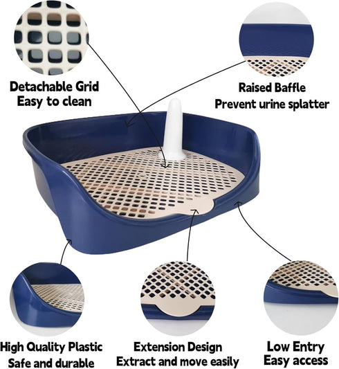 Chinchilla(15.7" 11.8" 3.9",Blue) Tfwadmx Rabbit Litter Box Guinea Pig Litter Boxes Small Animal Toilet Corner Pan