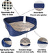 Chinchilla(15.7" 11.8" 3.9",Blue) Tfwadmx Rabbit Litter Box Guinea Pig Litter Boxes Small Animal Toilet Corner Pan