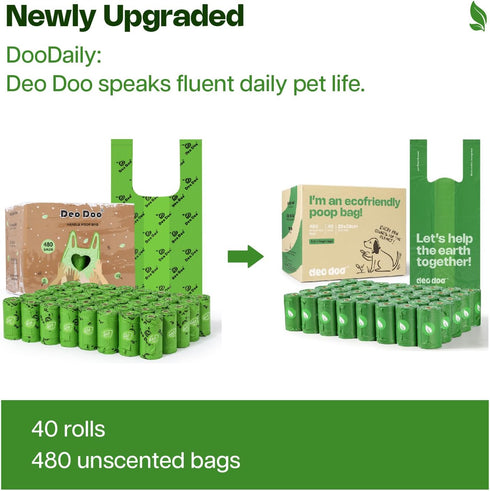 40 480 Counts Dog Poop Bags with Handles Large Size Rolls Big Sizes Leak Proof and Extra Thick Waste Bags Refill Rolls