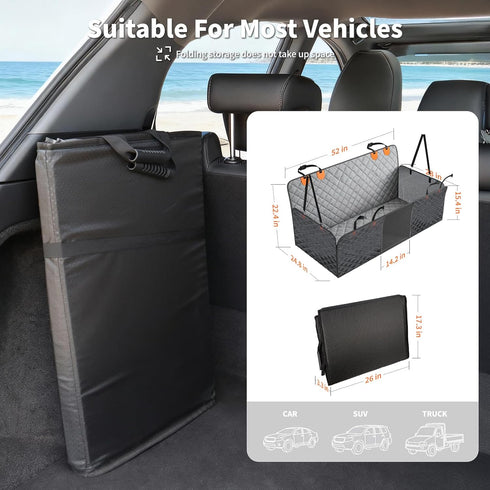 3 400lbs, HOTEAGLE Dog Car Seat Cover with Separate Hard Bottom Plates, Ideal for Car/SUV/Small Trucks, Car Seat Covers
