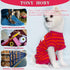 TONY HOBY Dog Pajamas, Female/Male Jumpsuit with Stripes for Comfortable Sleep, Rose Red & Orange, XS