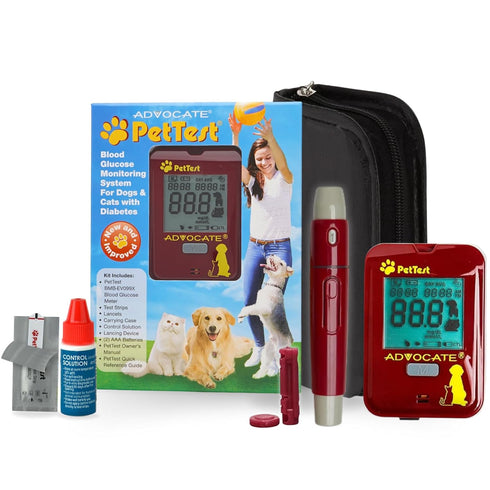 PetTest Glucose Monitoring Kit for Dogs & Cats, Classic Expert Diabetic Blood Sugar Check Kit, Includes Meter, Strips,