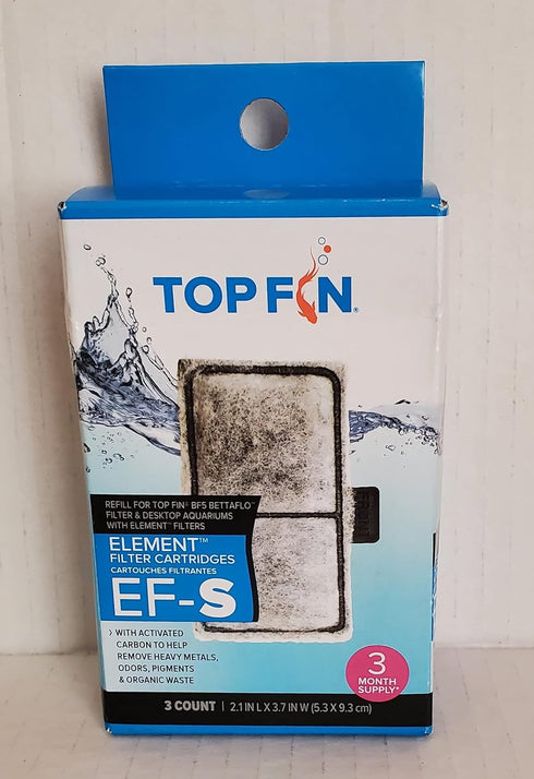 Top Fin EF-S Element Filter Cartridge, 3 Month Supply, 2.1 in X 3.7 in