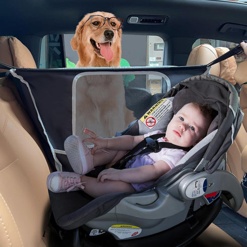 Hammock njnj Dog Car Seat Cover for Back Seat - Waterproof Dog Half for Cars with Mesh Window,Scratchproof Pet Backseat