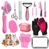 2TRUL Dog Brush for Shedding 13pcs Bath Grooming Kit with Pet Nail Clipper