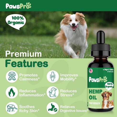 Hemp Oil for Dogs and Cats - Helps Pets with Anxiety, Pain, Stress, Sleep, Arthritis, Seizures Relief - Calming Drops Treats Chews - Support Hip and Joint Health - Fast Results (2 Pack)