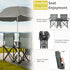 BIVVI 180lbs,Grey Double Camping Chair with Umbrella,Portable Folding Chair w/ Cup Holders,Cooler Bag,Pocket & Carry