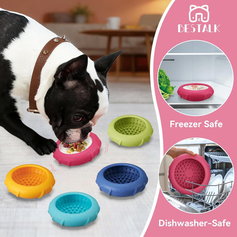 Dog Lick Bowl, Bestalk Wobbly Freeze Bowl Enrichment Feeder for Dogs, Anxiety Relief Lick Mat Puzzle Toy