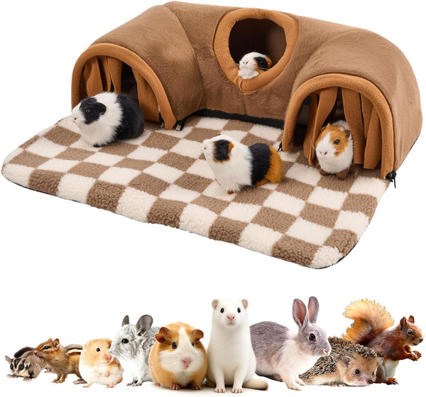 Avont Guinea Pig Hideout Tunnel, Large Hideaway Play Tube Toys Mat for