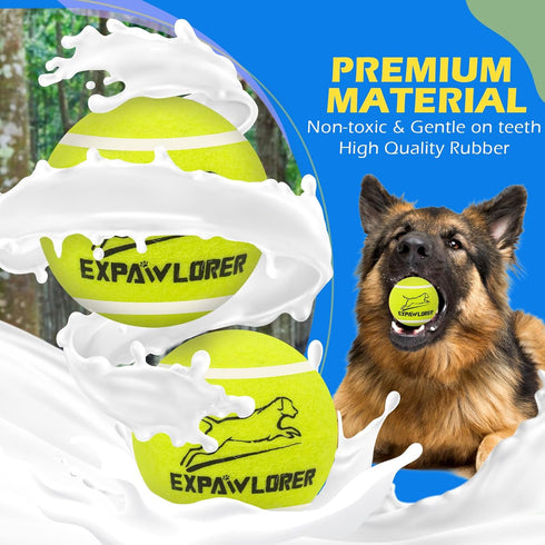 EXPAWLORER 12 Pack Tennis Toys for Dogs, 2.5 Inch Squeaky Balls for Aggressive Chewers, Perfect for All Dog Sizes