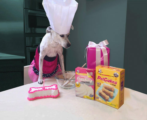 Dog Birthday Cake Kit - All Natural Treats for Puppy to Large Dogs, Carob Flavor - 5.5 Oz