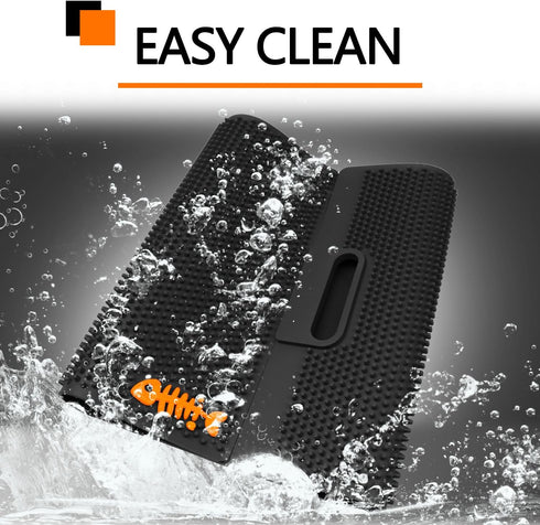 NonSlip Fish Fillet Mat, Heavy Duty Rollable Fish Bait Cutting Board, Large Size Fish Cleaning Mat (14 x 24“, Black)