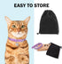 Leather Cat Collars for Boy & Girl Cats - Adjustable Safety Elastic Belt with Bell, Skull Charm, Purple