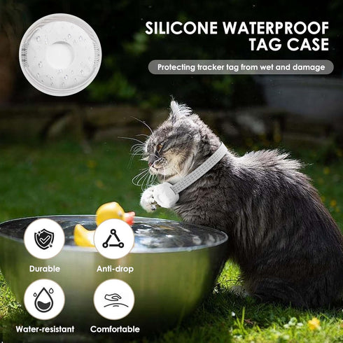 ZFSJTAG 1-Year Cat Tracker, MINI GPS Tracker for Cats, No Monthly Fee, Pet Tracker Compatible with Apple Find My